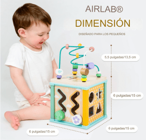 Cubo con juegos didácticos para estimulación Montessori