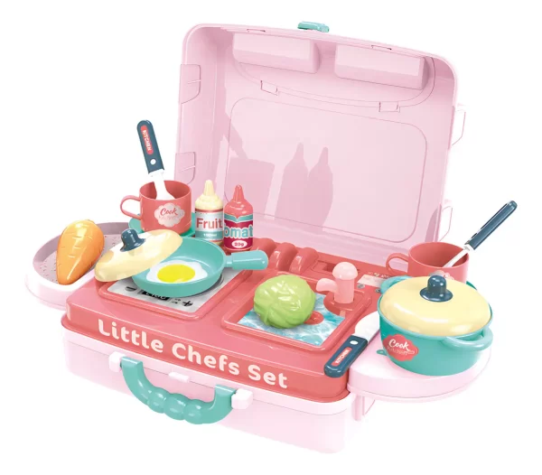 Cocina Maletín Infantil – Set de Juguete con Ollas y Accesorios para Niñas - Imagen 4