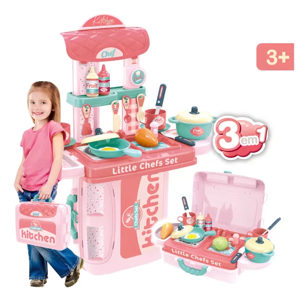 Cocina Maletín Infantil – Set de Juguete con Ollas y Accesorios para Niñas - Imagen 5