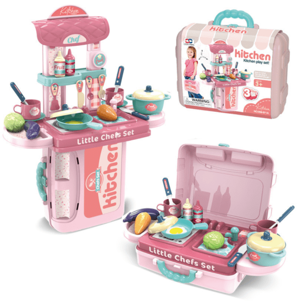 Cocina Maletín Infantil – Set de Juguete con Ollas y Accesorios para Niñas